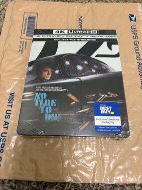 No Time To Die 4K Ultra HD + Blu Ray + Digital Collectible Steelbook Sealed 007